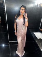Load image into Gallery viewer, Raveena | Corset Lehenga Saree | Powder Pink
