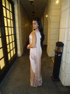 Raveena | Corset Lehenga Saree | Powder Pink