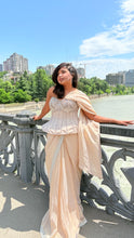Load image into Gallery viewer, Evleena | Kareena Peplum Saree | Beige
