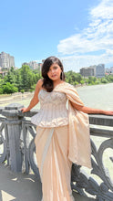 Load image into Gallery viewer, Evleena | Kareena Peplum Saree | Beige
