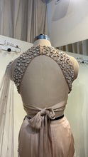Load image into Gallery viewer, Stone Cutwork saree | Halter Neck | Nude Beige
