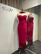 Load image into Gallery viewer, Soumya | Fringe Set | Red Maroon
