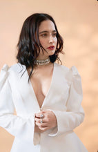 Load image into Gallery viewer, Sanjeeda Sheikh | Dove White Jacket Skirt

