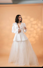 Load image into Gallery viewer, Sanjeeda Sheikh | Dove White Jacket Skirt
