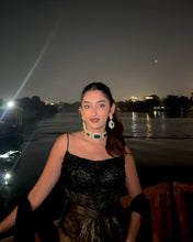 Load image into Gallery viewer, Riya Turkhia | Opal Embellished Corset | Black | Set of Two

