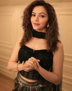 Rubina Dilaik | Opal Embellished Corset | Black
