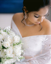 Load image into Gallery viewer, Dishnira Custom Hand Embellished Bridal Saree | Pearl White
