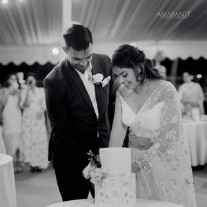 Dishnira Custom Hand Embellished Bridal Saree | Pearl White