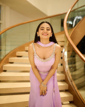 Load image into Gallery viewer, Helly Shah | Stone Corset Lehenga (Lilac)
