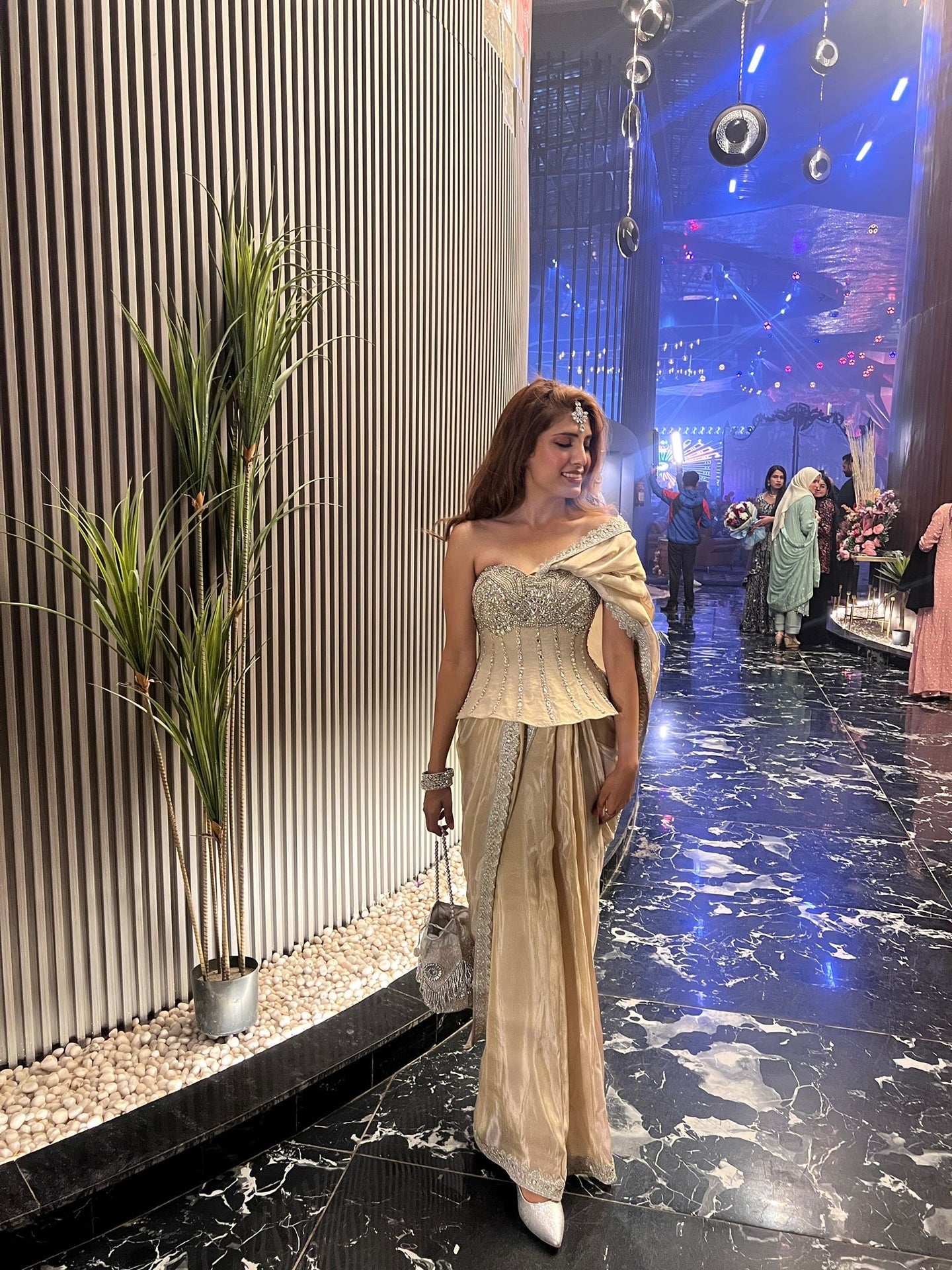 Kareena Peplum Saree | Beige