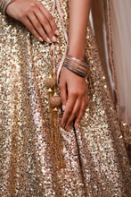 Load image into Gallery viewer, Olivia Mix Sequins Lehenga | Gold
