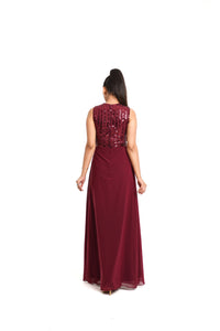 Betty Flare Pin Stripe Dress | Maroon