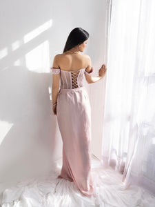 Pearl Embellished Corset | Baby Pink (2 Piece Set)