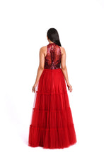 Load image into Gallery viewer, Gigi Sequin Tulle Gown | Red
