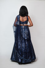 Load image into Gallery viewer, Clara Sequins Lehenga | Navy Blue
