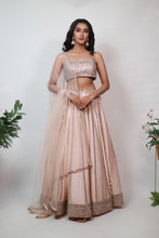 Load image into Gallery viewer, Aurora Lace Embroidery Lehenga | Rose Gold
