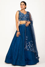 Load image into Gallery viewer, Wild Flower Runway Lehenga | Royal Blue
