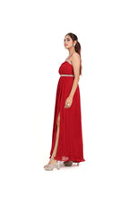 Load image into Gallery viewer, Holly Beaded Slit Dress | Red
