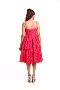 Zoey A-Line Lace Dress | Hot Pink