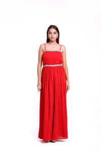 Sasha Beaded Strap Dress | Red