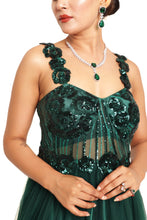 Load image into Gallery viewer, Allora Tulle Sequin Gown | Green
