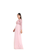 Load image into Gallery viewer, Ella Pin-Stripe Sequin Gown | Baby Pink
