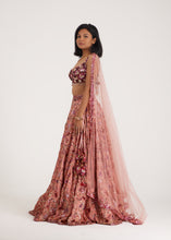 Load image into Gallery viewer, Alia Rose Sequins Lehenga | Red &amp; Pink
