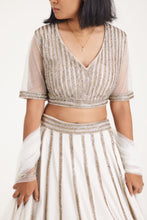 Load image into Gallery viewer, Amani Swarovski Lace Lehenga | White
