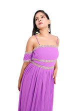 Load image into Gallery viewer, Elina Off-Shoulder Beaded Dress | Purple
