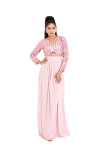 Load image into Gallery viewer, Ella Pin-Stripe Sequin Gown | Baby Pink
