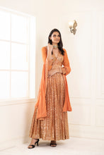 Load image into Gallery viewer, Pansy Mix Sequins Dip-Dye Anarkali | Peach
