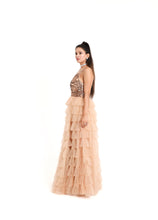 Load image into Gallery viewer, Selena Tulle Sequin Gown | Nude
