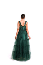 Load image into Gallery viewer, Allora Tulle Sequin Gown | Green
