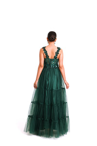 Allora Tulle Sequin Gown | Green