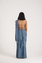 Load image into Gallery viewer, Alaya Backless Jumpsuit Saree | Powder Blue
