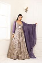 Load image into Gallery viewer, Orchid Sequins Anarkali | Plum

