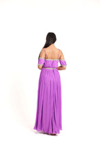 Load image into Gallery viewer, Elina Off-Shoulder Beaded Dress | Purple
