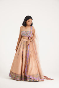 Mira Mirror Lehenga | Peach