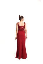 Load image into Gallery viewer, Aura Slit Sequin Gown | Maroon
