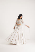 Load image into Gallery viewer, Amani Swarovski Lace Lehenga | White

