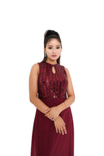 Load image into Gallery viewer, Betty Flare Pin Stripe Dress | Maroon
