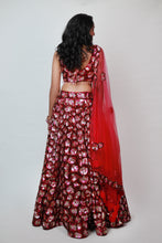 Load image into Gallery viewer, Alice Rose Sequins Lehenga | Red
