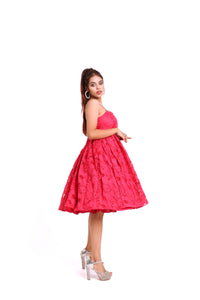 Zoey A-Line Lace Dress | Hot Pink
