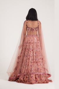 Alia Rose Sequins Lehenga | Red & Pink