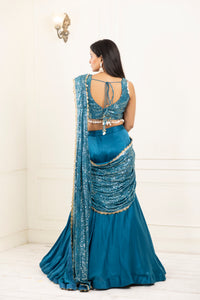 Iris Saree Lehenga | Electric Blue