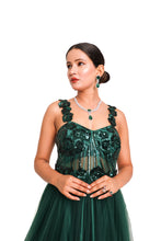 Load image into Gallery viewer, Allora Tulle Sequin Gown | Green
