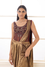 Load image into Gallery viewer, Garnet Embellished Corset (3 Piece Set) | Maroon
