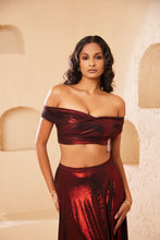 Load image into Gallery viewer, Merlot Cross Shoulder | Maroon | 2 Piece set
