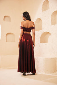 Merlot Cross Shoulder | Maroon | 2 Piece set
