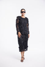 Load image into Gallery viewer, Black Swan | Jacket | Organza 3D Flower
